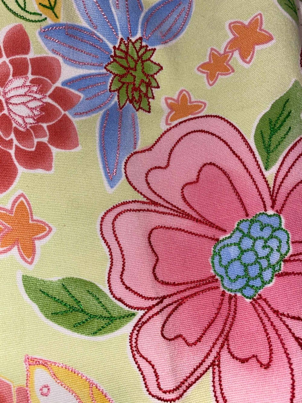 Talbots Vintage Pastel Floral Stretch Pants in Yellow, Pink, Green - Picture 2 of 7